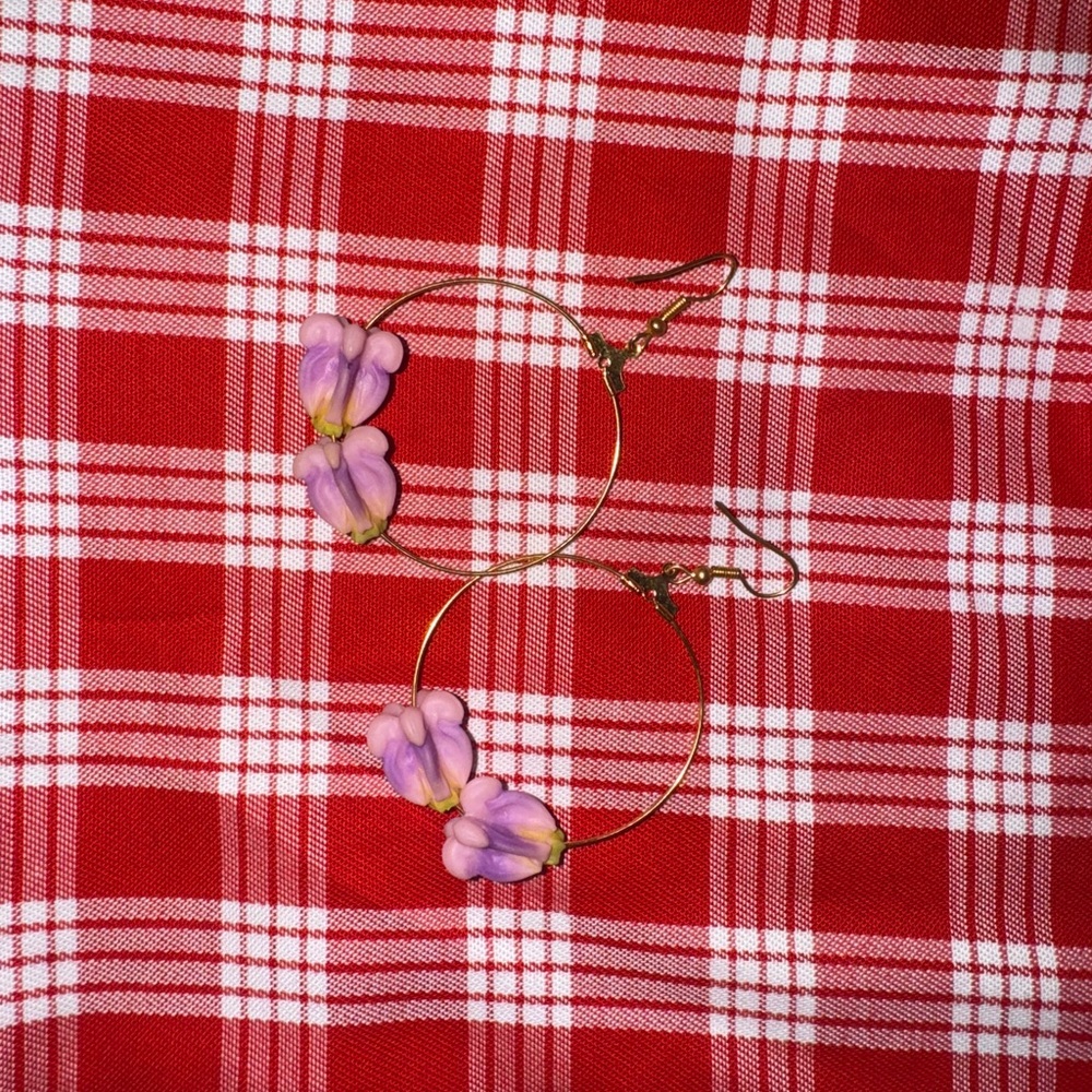 Crown Flower Hoop Earrings